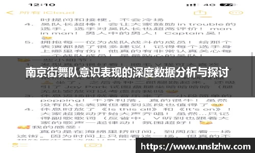 南京街舞队意识表现的深度数据分析与探讨